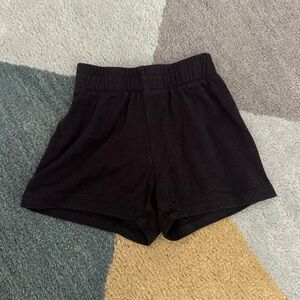 Kids Black Elastic-Waist Casual Shorts